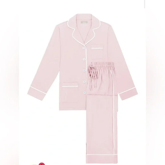 NEW Kip Luxe Stretch Cotton Pajama Set Pink Peony Size Medium NWOT